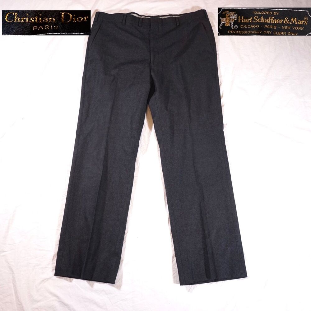 Christian Dior x Hart Schaffner Marx Wool Dress Pants Vintage Designer 38x31